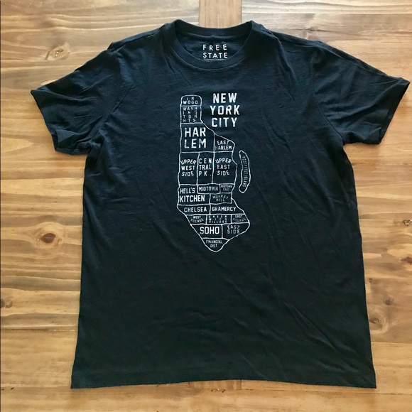 Black, Free State, NYC graphic t-shirt Sz. M - Picture 2 of 5